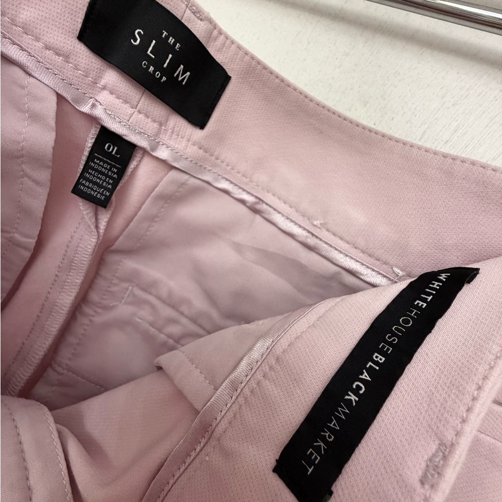 White House Black Market Light Pink Slim Crop Pants NWOT